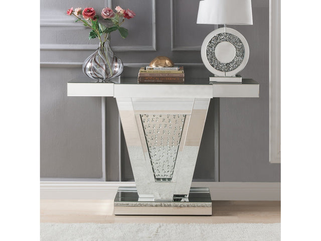 Nysa Mirrored & Faux Crystals Console Table - Ornate Home