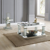 Nysa Mirrored & Faux Crystals End Table - Ornate Home