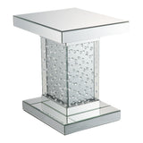 Nysa Mirrored & Faux Crystals End Table - Ornate Home