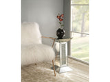 Nysa Mirrored & Faux Crystals Pedestal Stand - Ornate Home
