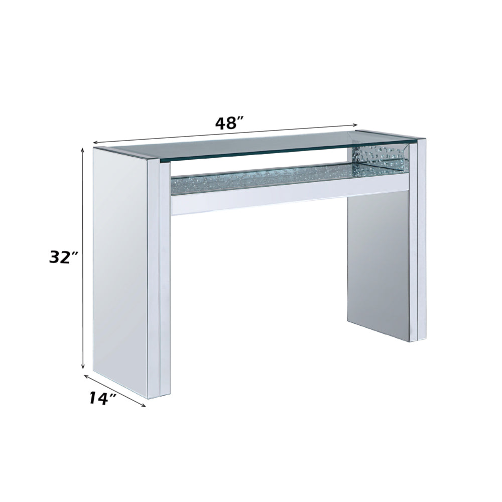 Nysa Mirrored & Faux Crystals Sofa Table - Ornate Home