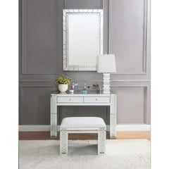Nysa Mirrored & Faux Crystals Vanity Desk - Ornate Home