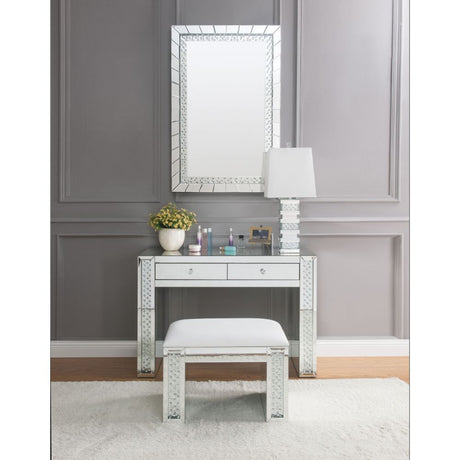 Nysa Mirrored & Faux Crystals Vanity Desk - Ornate Home