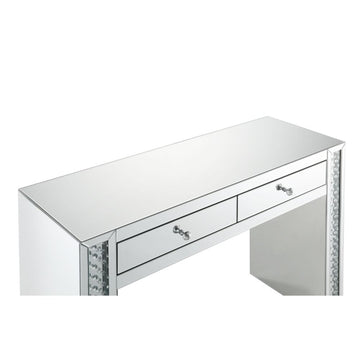 Nysa Mirrored & Faux Crystals Vanity Desk - Ornate Home