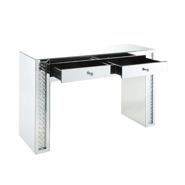 Nysa Mirrored & Faux Crystals Vanity Desk - Ornate Home