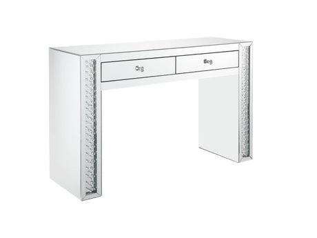 Nysa Mirrored & Faux Crystals Vanity Desk - Ornate Home