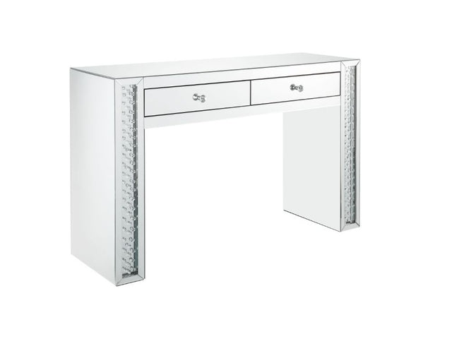 Nysa Mirrored & Faux Crystals Vanity Desk - Ornate Home