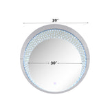 Nysa Mirrored & Faux Crystals Wall Decor (LED) - Ornate Home