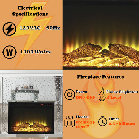 Nysa Rectangular Fireplace - Ornate Home