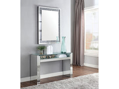 Nysa Sofa Table in Mirrored & Faux Crystals 81473 - Ornate Home