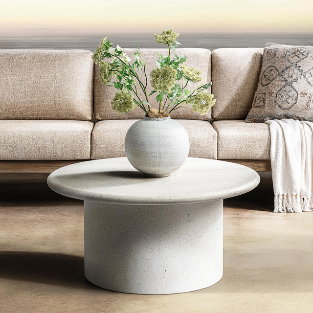 Nysa White Outdoor Coffee Table - Ornate Home