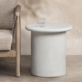 Nysa White Outdoor End Table - Ornate Home