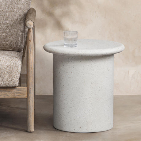 Nysa White Outdoor End Table - Ornate Home