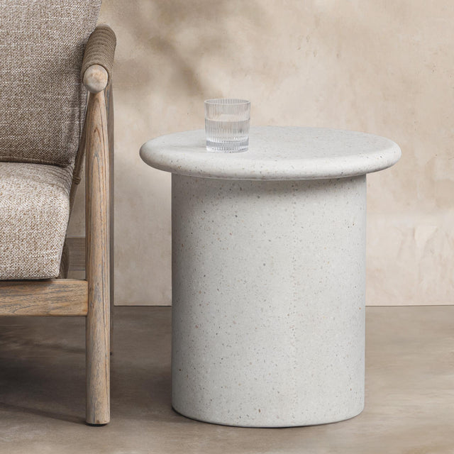 Nysa White Outdoor End Table - Ornate Home