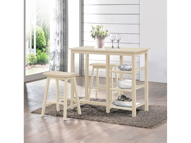 Nyssa Buttermilk Counter Height Set (3Pc Pk) - Ornate Home