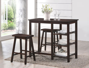 Nyssa Walnut 3-Pc Counter Height Set - Ornate Home