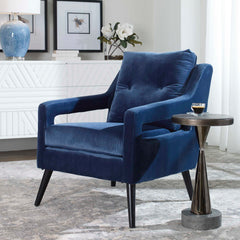 O'Brien Blue Velvet Armchair - Ornate Home
