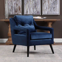 O'Brien Blue Velvet Armchair - Ornate Home