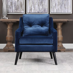 O'Brien Blue Velvet Armchair - Ornate Home