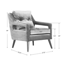 O'Brien Blue Velvet Armchair - Ornate Home