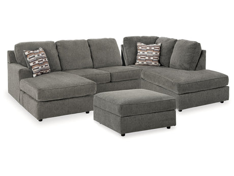 O'Phannon Putty 2-Piece Sectional & Ottoman - Ornate Home