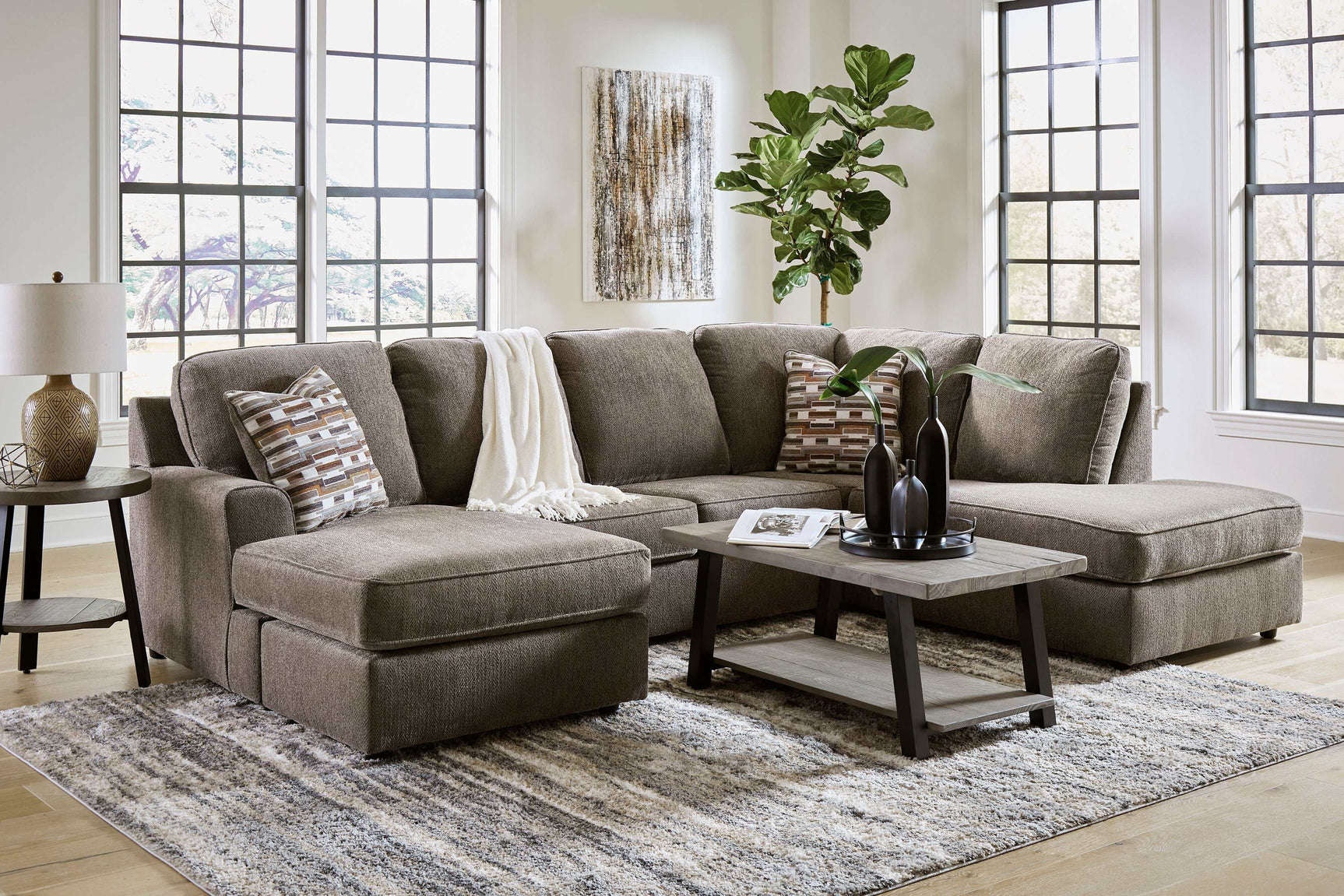 O'Phannon Putty 2pc RAF Corner Chaise Sectional Sofa (Online Special Price) - Ornate Home