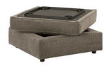 O'Phannon Putty Ottoman w/ Storage & Built-in Table Top (Online Special Price) - Ornate Home