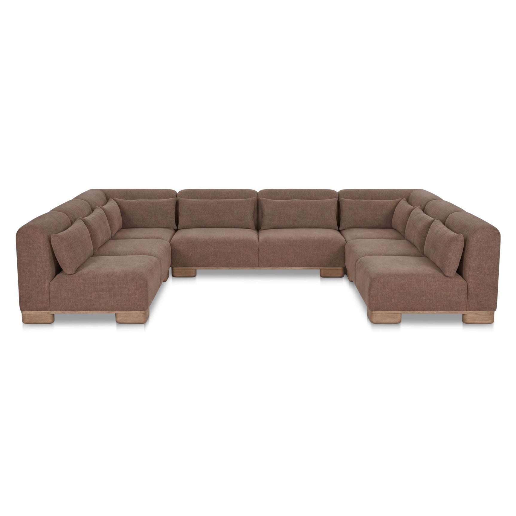 June Dark Brown U Shaped Modular Sectional