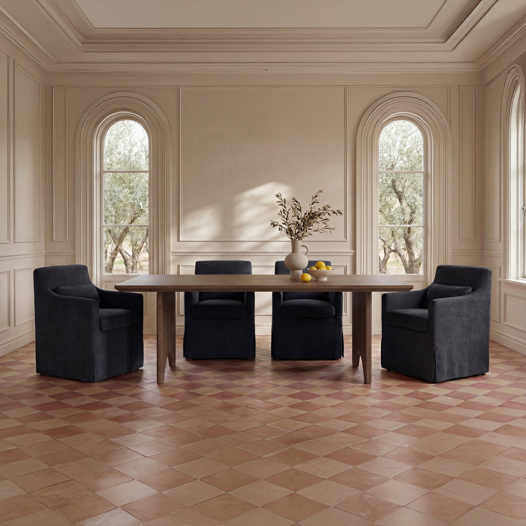 Lydia Black Slipcover Dining Chair