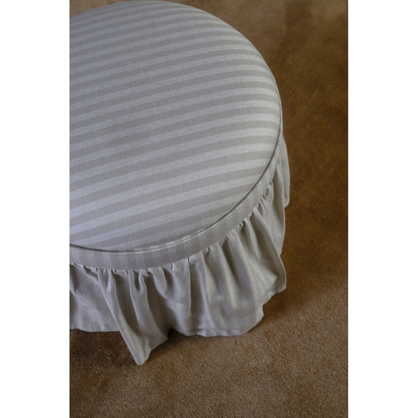 Heidi Beige Stripe Storage Ottoman