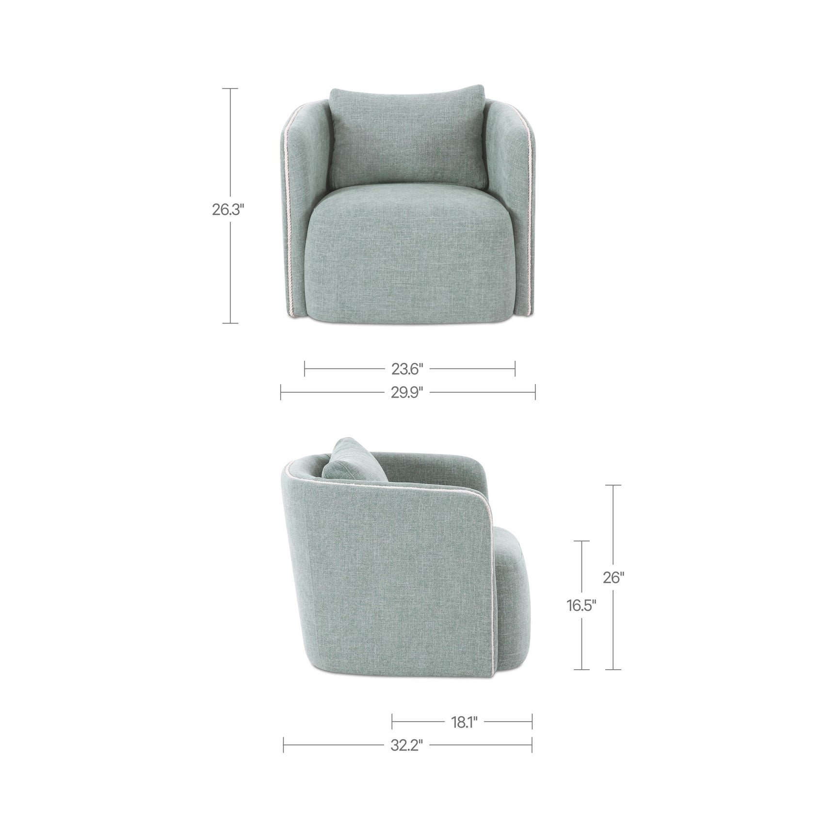 Cecil Light Blue Accent Chair