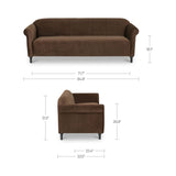 Harmony Dark Brown Faux Mohair Sofa