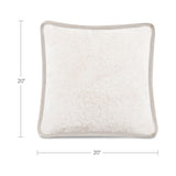 Carr Cream Faux Fur 20-in Cushion