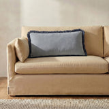 Yasmin Light Blue Faux Mohair Lumbar Cushion