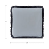 Yasmin Light Blue Faux Mohair Square Cushion