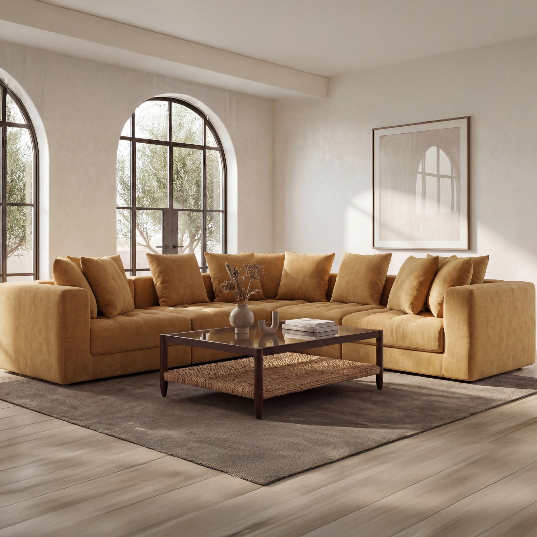 Davie Golden Yellow Corner Chair