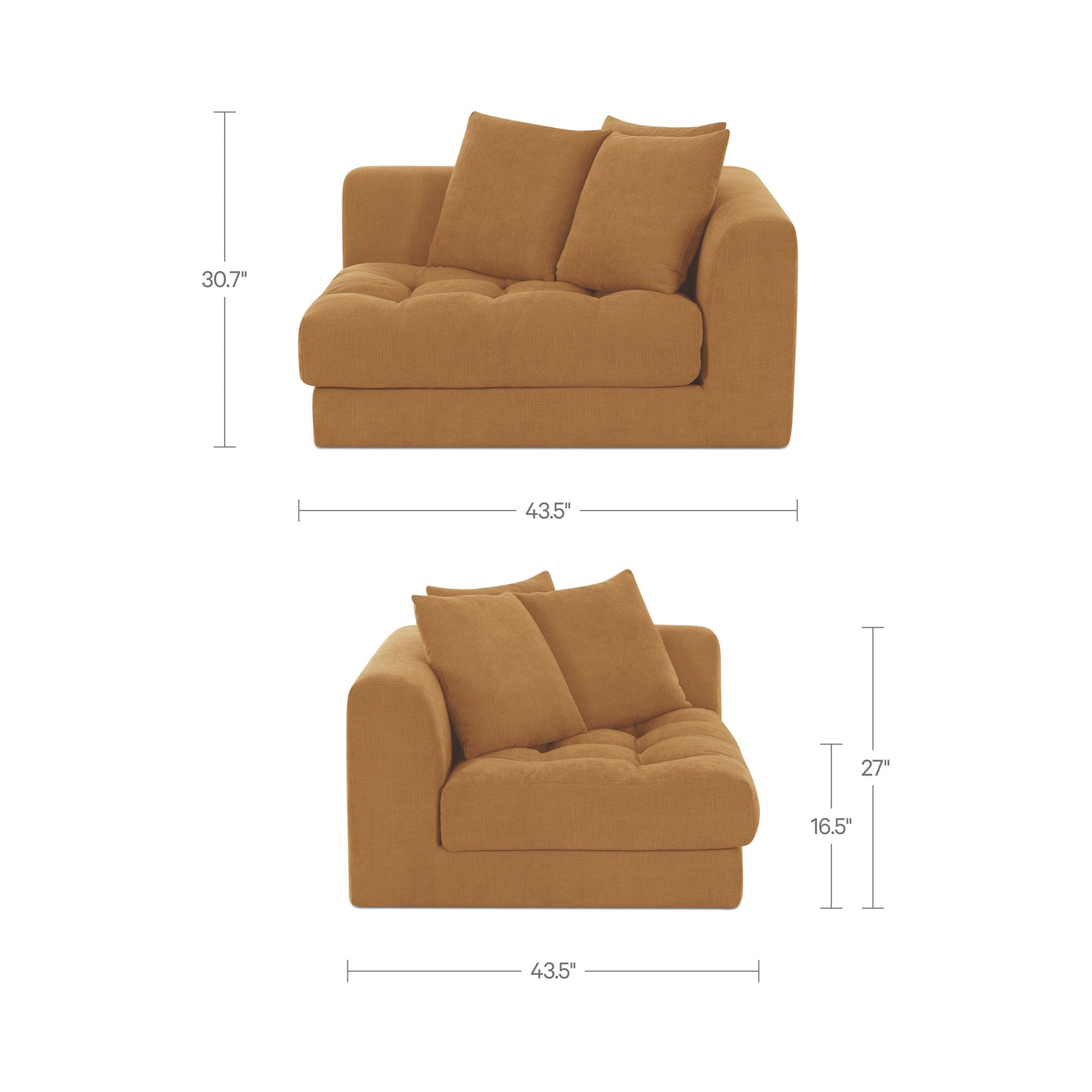 Davie Golden Yellow Corner Chair