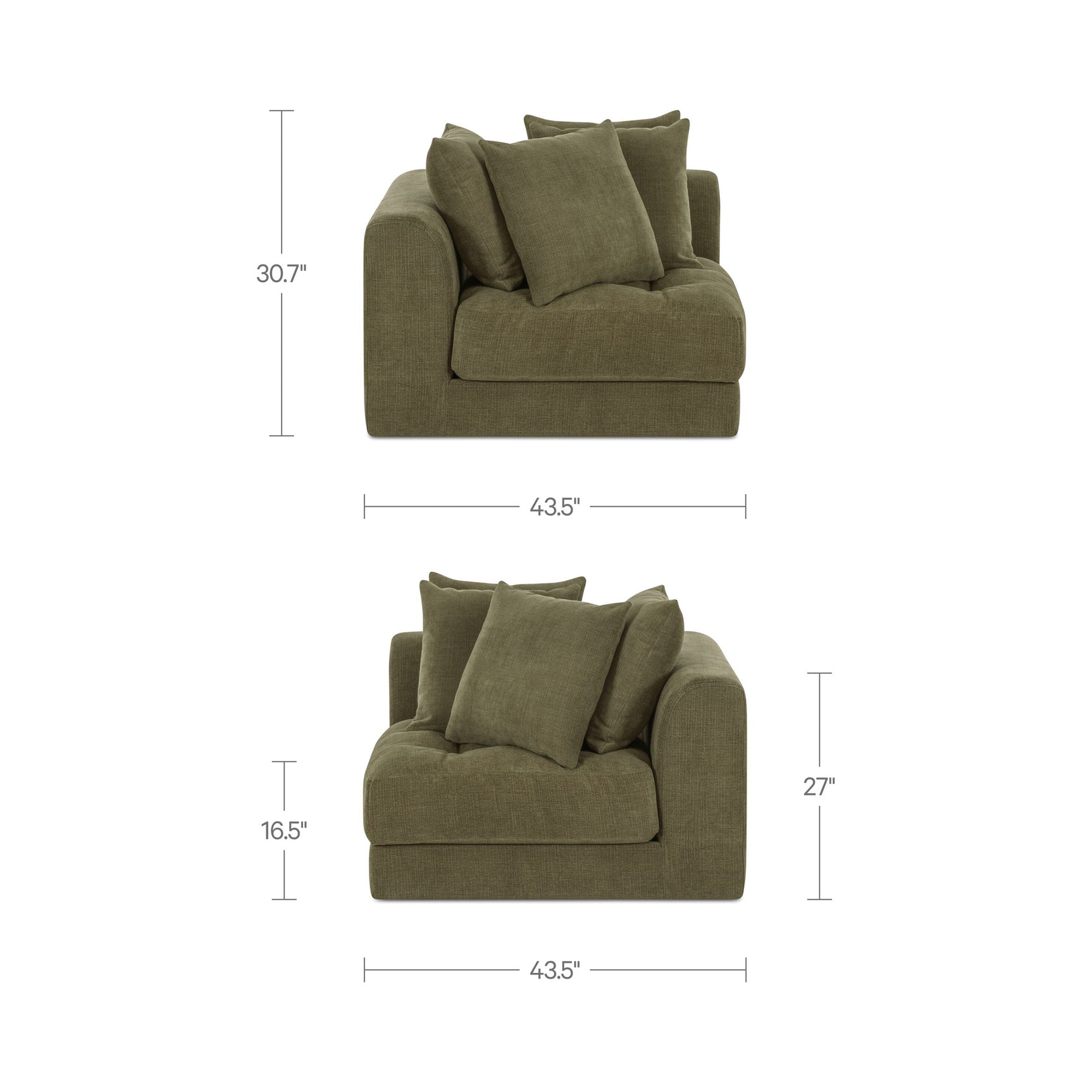 Davie Olive Corner Chair