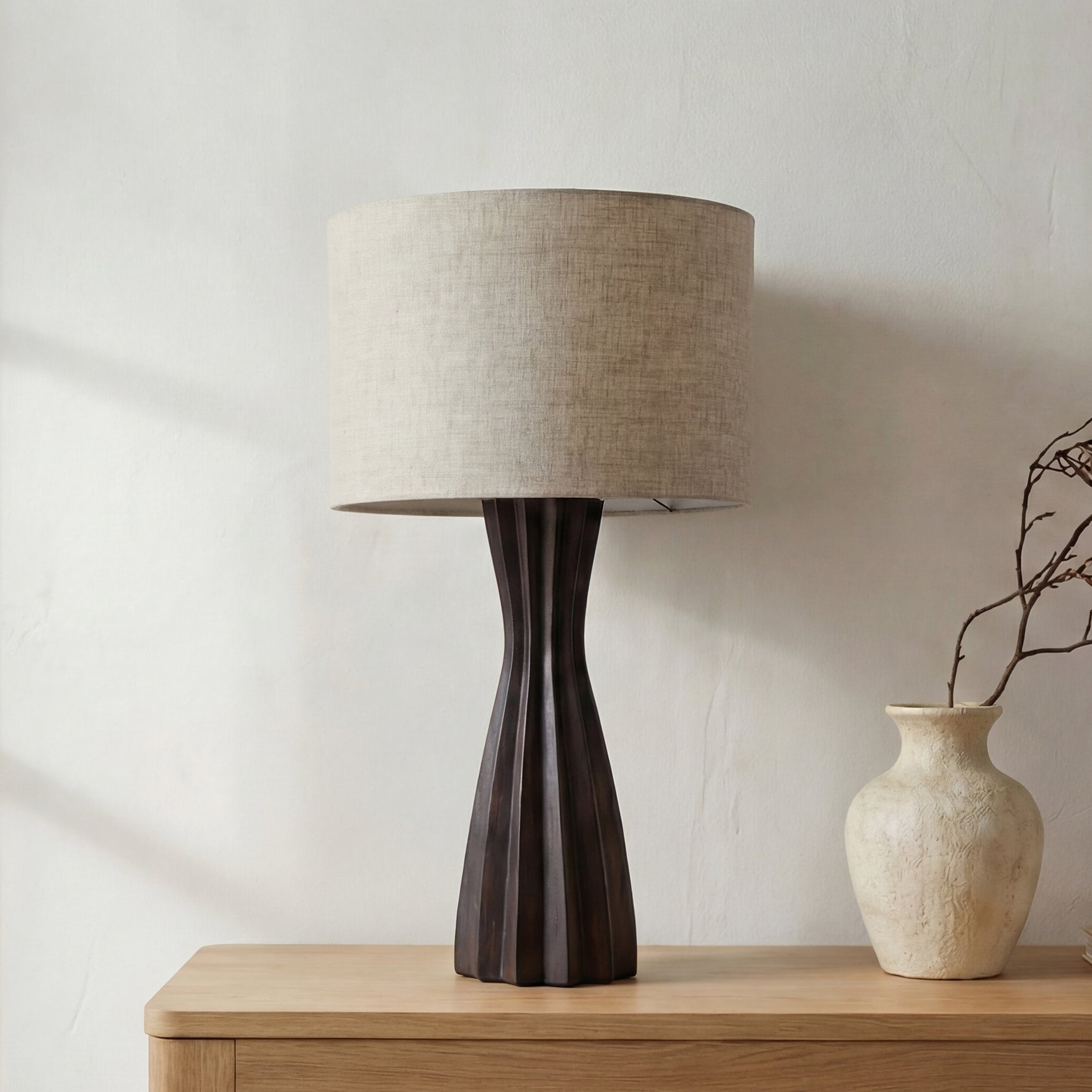 Sabrina Dark Brown/Natural Table Lamp