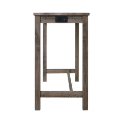 Oak Lawn Grey Bar Table Set (Table + 3 Tan Fabric Stools) - Ornate Home
