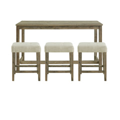 Oak Lawn Oak Bar Table Set (Table + Three Stools) - Ornate Home