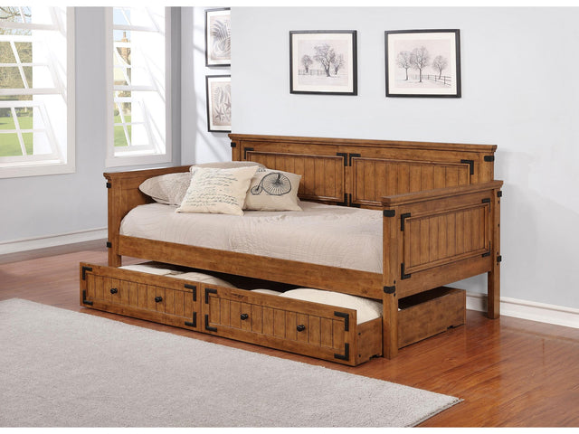 Oakdale Rustic Honey Wood Twin Daybed with Trundle - Ornate Home
