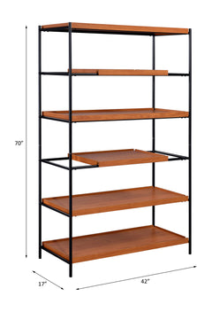 Oaken Honey Oak & Black Bookshelf - Ornate Home