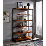 Oaken Honey Oak & Black Bookshelf - Ornate Home