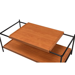 Oaken Honey Oak & Black Coffee Table - Ornate Home