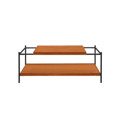 Oaken Honey Oak & Black Coffee Table - Ornate Home