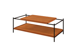 Oaken Honey Oak & Black Coffee Table - Ornate Home