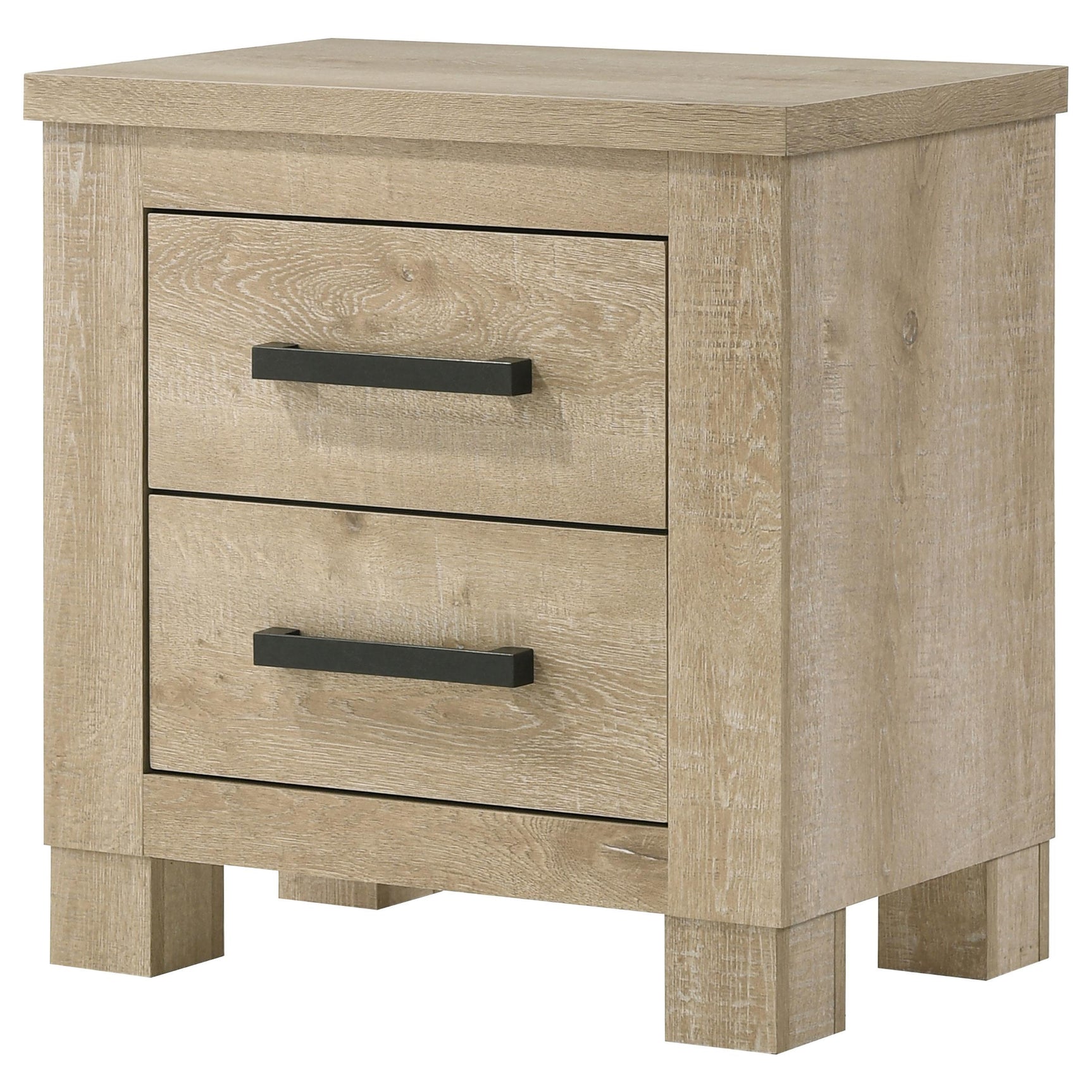 Oakglen Weathered Oak 2-drawer Nightstand Bedside Table - Ornate Home