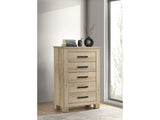 Oakglen Weathered Oak 5-drawer Bedroom Chest of Drawers - Ornate Home