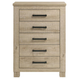 Oakglen Weathered Oak 5-drawer Bedroom Chest of Drawers - Ornate Home